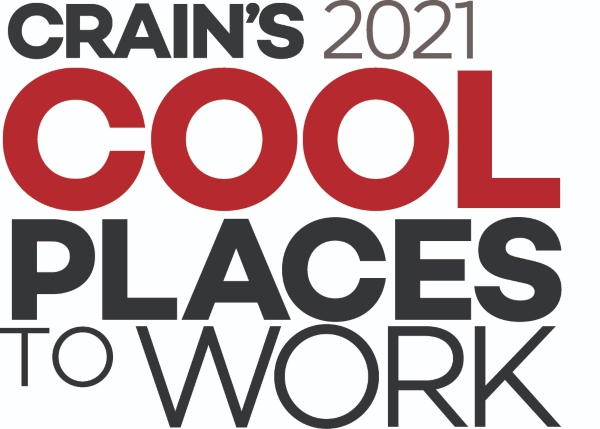 Graphic text reads - Crain's 2021 Cool Places to Work.
